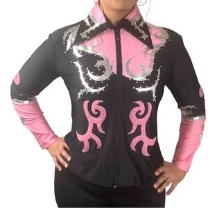 Heartland Black and Pink Embellished Western Horse Show Jacket